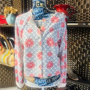 Cashmere Cardigan - Red and Blue